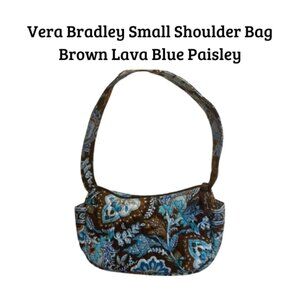 Vera Bradley Small Shoulder Bag - Brown & Lava Blue Paisley